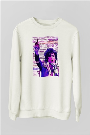 Prince Beyaz Unisex Sweatshirt