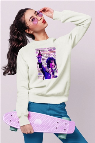 Prince Beyaz Unisex Sweatshirt