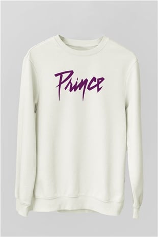 Prince Beyaz Unisex Sweatshirt