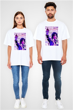 Prince Beyaz Oversize Tişört Oversize T-shirt - TişörtFabrikası