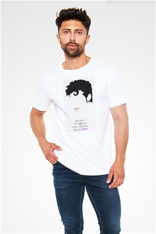 Prince Beyaz Unisex Tişört T-Shirt - TişörtFabrikası