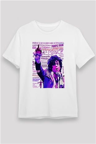 Prince Beyaz Unisex Tişört T-Shirt - TişörtFabrikası