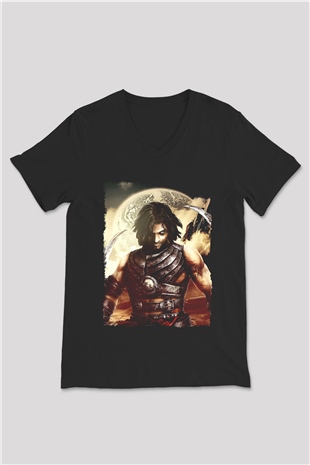 Prince Of Persia Siyah Unisex V Yaka Tişört