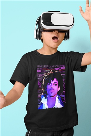 Prince Siyah Unisex Çocuk Tişört