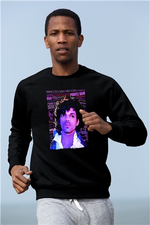 Prince Siyah Unisex Sweatshirt
