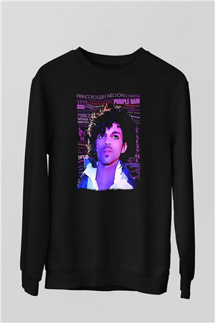 Prince Siyah Unisex Sweatshirt