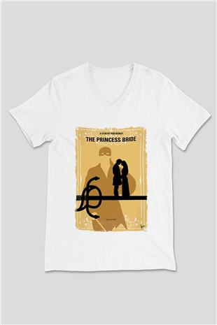 Princess Bride Beyaz Unisex  V Yaka Tişört