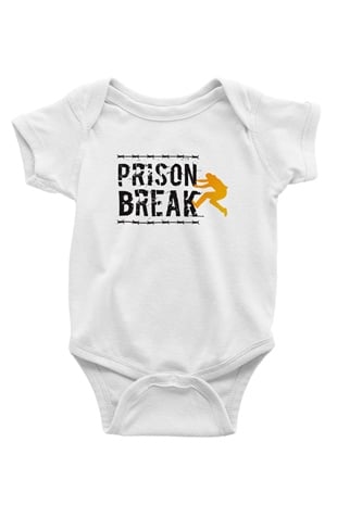 Prison Break Baskılı Beyaz Unisex Bebek Body - Zıbın