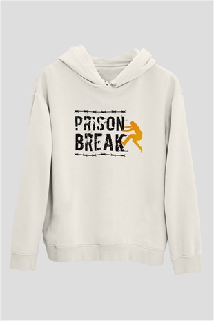 Prison Break Beyaz Unisex Kapşonlu Sweatshirt
