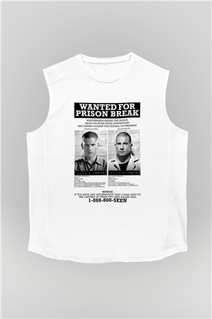 Prison Break Beyaz Unisex Kolsuz Tişört