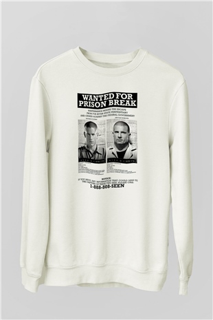 Prison Break Beyaz Unisex Sweatshirt