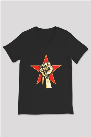 Prophets of Rage Siyah Unisex V Yaka Tişört T-Shirt