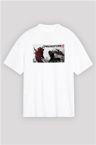 Prototype Beyaz Oversize Tişört Oversize T-shirt