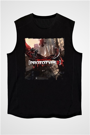 Prototype Siyah Unisex Kolsuz Tişört