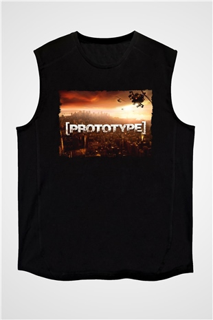 Prototype Siyah Unisex Kolsuz Tişört