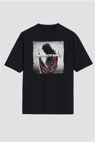 Prototype Siyah Oversize Tişört Oversize T-shirt