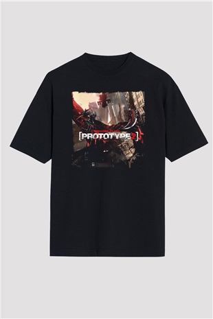 Prototype Siyah Oversize Tişört Oversize T-shirt