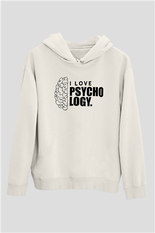 Psikolog Beyaz Unisex Kapüşonlu Sweatshirt