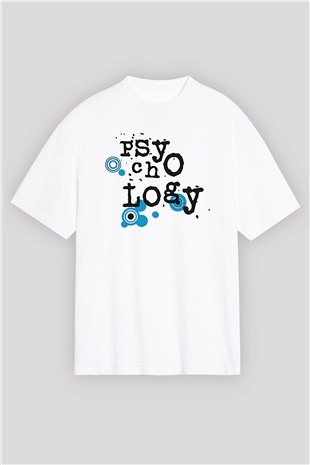 Psikolog Beyaz Unisex Oversize Tişört T-Shirt