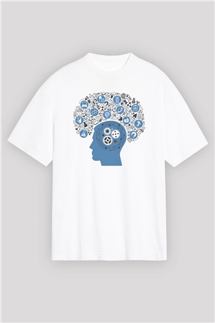 Psikolog Beyaz Unisex Oversize Tişört T-Shirt