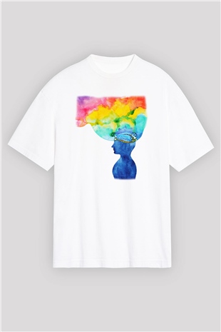 Psikolog Beyaz Unisex Oversize Tişört T-Shirt
