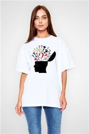 Psikolog Beyaz Unisex Oversize Tişört T-Shirt
