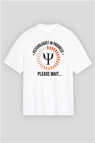 Psikolog Beyaz Oversize Tişört Oversize T-shirt - TişörtFabrikası