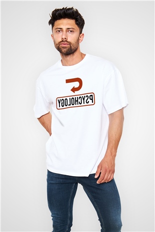 Psikolog Beyaz Oversize Tişört Oversize T-shirt - TişörtFabrikası