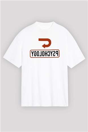 Psikolog Beyaz Oversize Tişört Oversize T-shirt - TişörtFabrikası