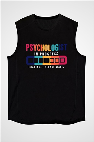 Psikolog Siyah Unisex Kolsuz Tişört