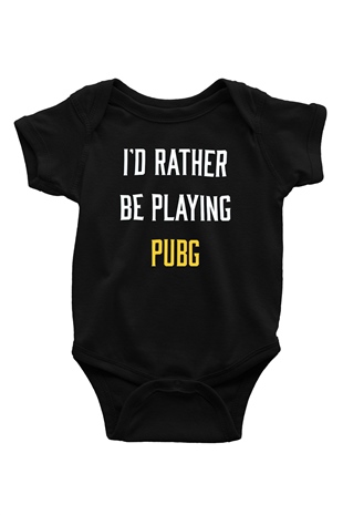 PUBG Baskılı Siyah Bebek Body - Zıbın
