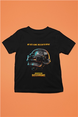PUBG Baskılı Siyah Unisex Çocuk Tişört