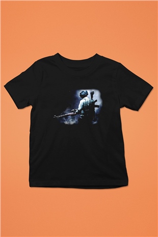 PUBG Baskılı Siyah Unisex Çocuk Tişört
