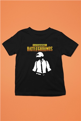PUBG Baskılı Siyah Unisex Çocuk Tişört
