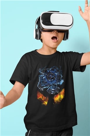 PUBG Baskılı Siyah Unisex Çocuk Tişört