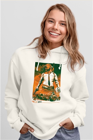 PUBG Beyaz Unisex Hoodie