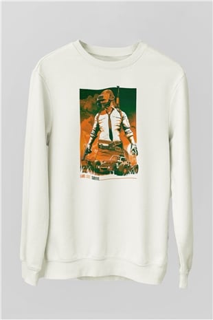 PUBG Beyaz Unisex Sweatshirt