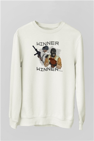 PUBG Beyaz Unisex Sweatshirt