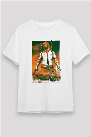 PUBG Beyaz Unisex Tişört T-Shirt
