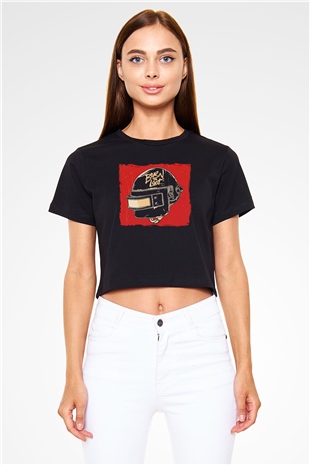 PUBG Siyah  Crop Top Tişört