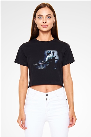 PUBG Siyah Crop Top Tişört