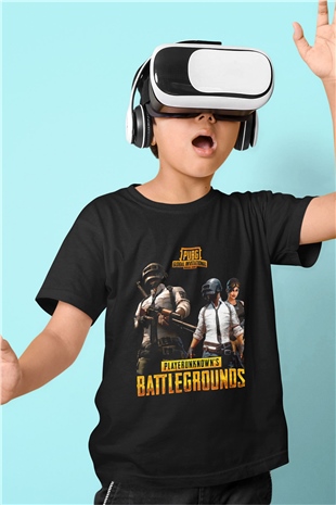 PUBG Siyah Unisex Çocuk Tişört