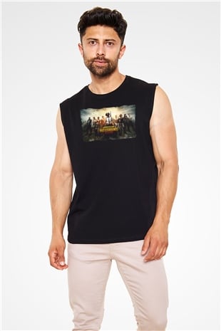 PUBG Siyah Unisex Kolsuz Tişört