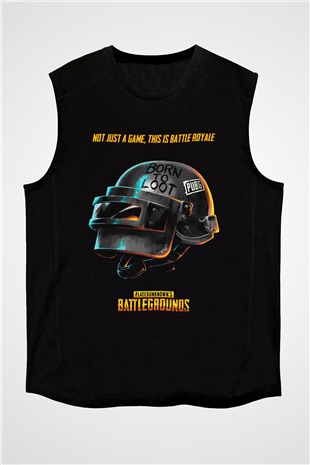 PUBG Siyah Unisex Kolsuz Tişört