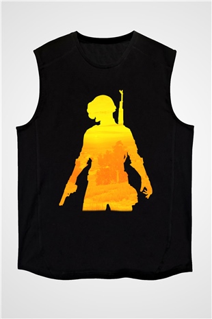 PUBG Siyah Unisex Kolsuz Tişört