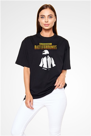 PUBG Siyah Unisex Oversize Tişört T-Shirt