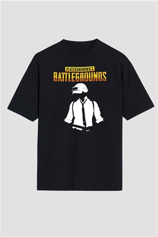 PUBG Siyah Unisex Oversize Tişört T-Shirt