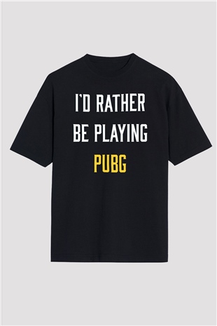 PUBG Siyah Unisex Oversize Tişört T-Shirt