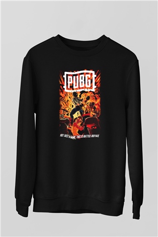 PUBG Siyah Unisex Sweatshirt