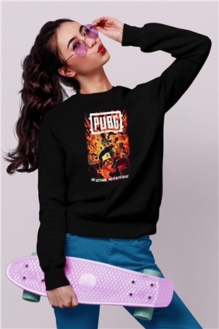PUBG Siyah Unisex Sweatshirt